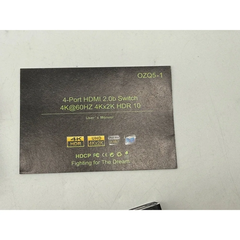 4K HDMI Switch 4x1, 4 Port HDMI Selector Switcher 4 in 1 Out with IR Remote